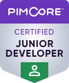 Badge für Zertifikat Pimcore Certified Junior Developer